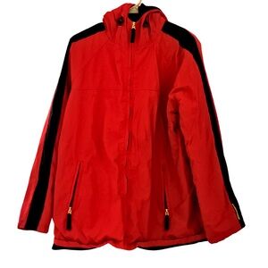 VTG Abercrombie & Fitch Red Jacket with black fleece lining and hood